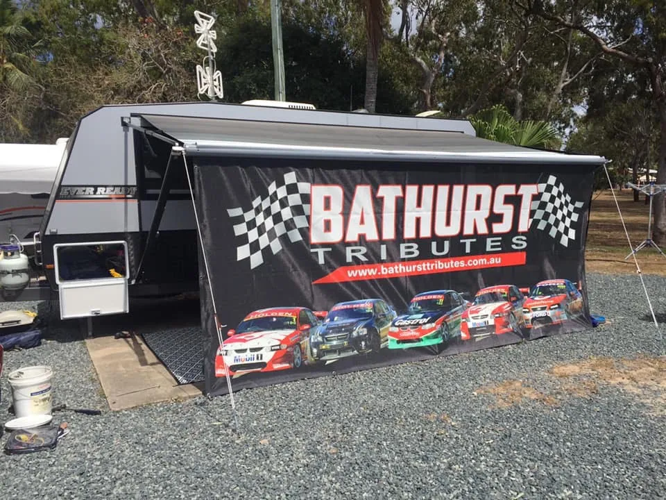 Custom privacy screen with a Bathurst racing tribute